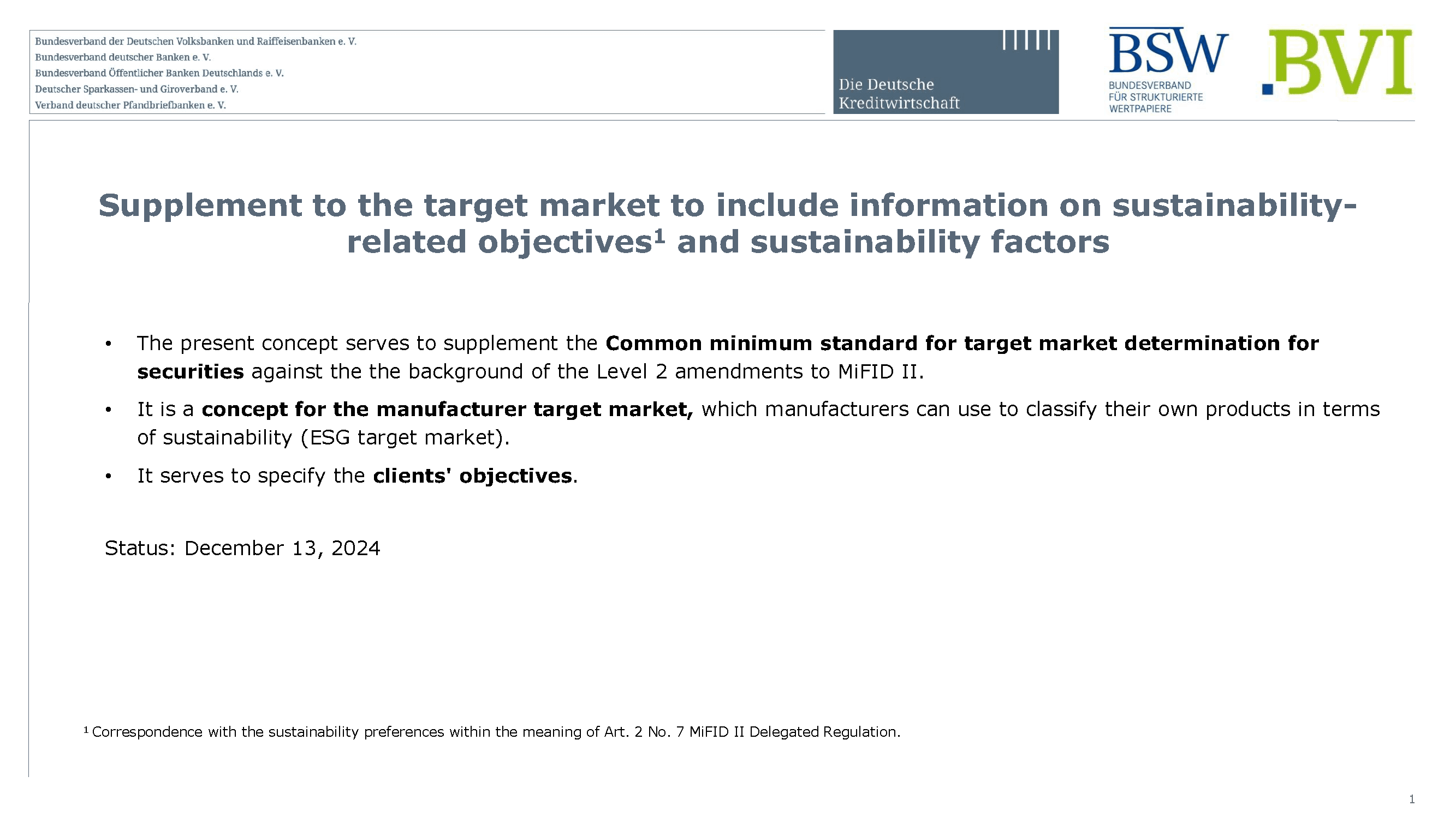 ESG Target Market Concept