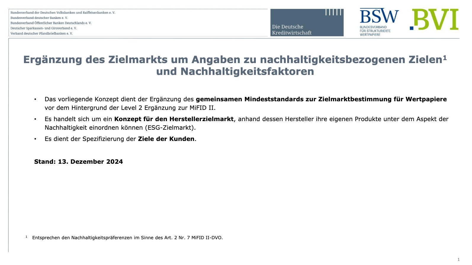 ESG-Zielmarktkonzept